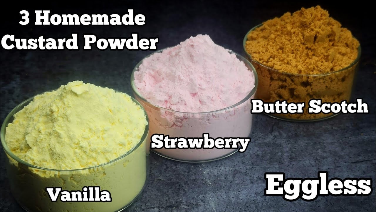 How to Make Homemade Custard Powder in 3 Delicious Flavors: Vanilla, Strawberry & Butterscotch!