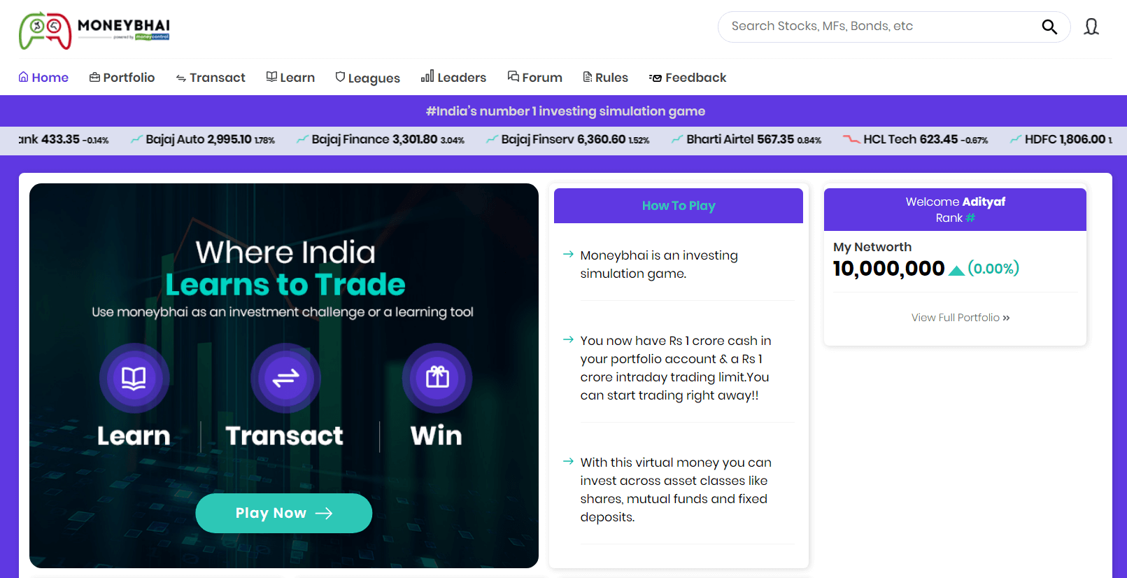 MoneyBhai - Best Virtual Trading Simulators for Indian Stock Market