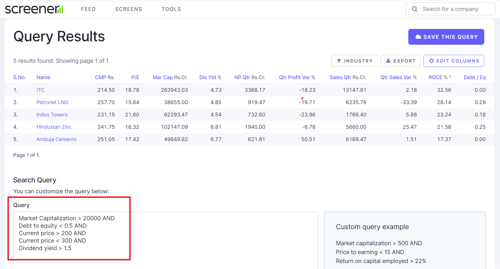 How To Use Screener in For Stock Screening - 89