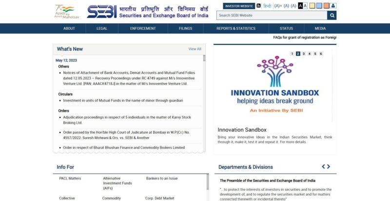 SEBI website