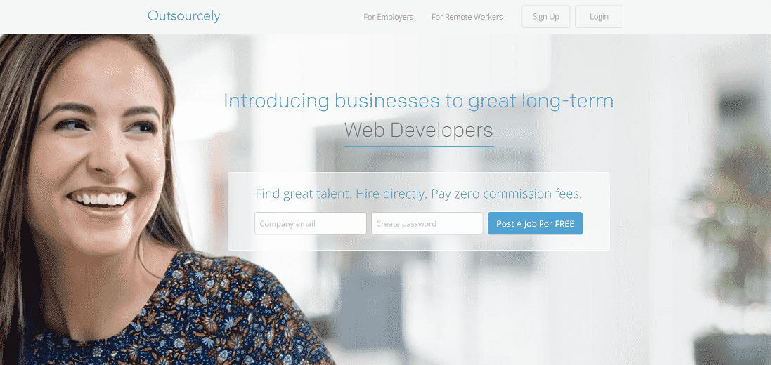 Outsourcely homepage | Sites Like Fiverr