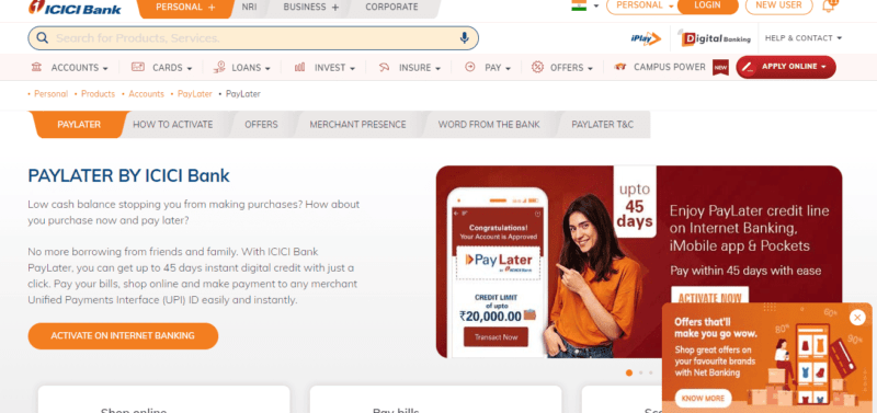 PAYLATER by ICICI