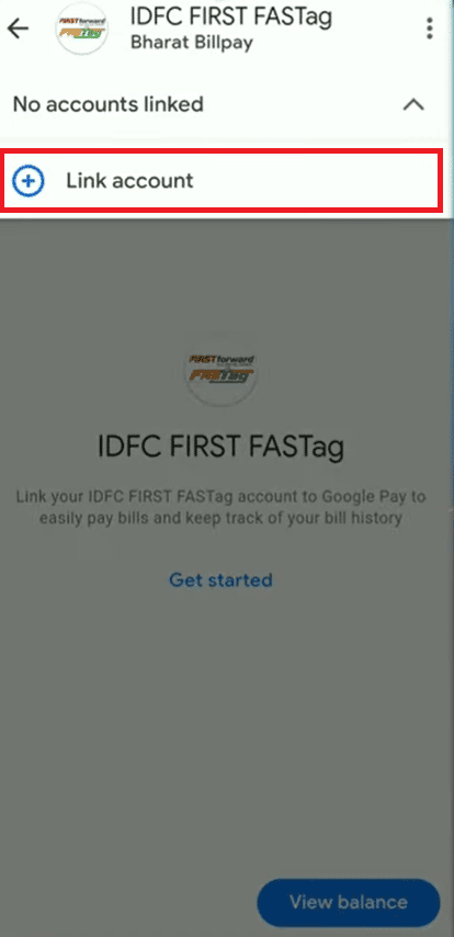 Link account option | How to Check FASTag Balance with Vehicle Number