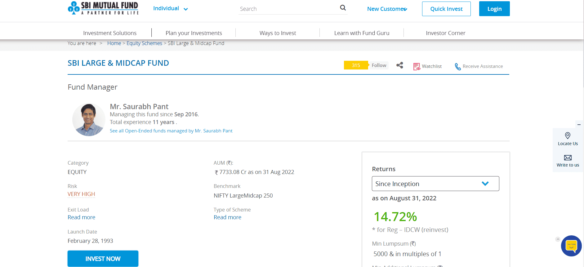 SBI Large and Midcap Fund