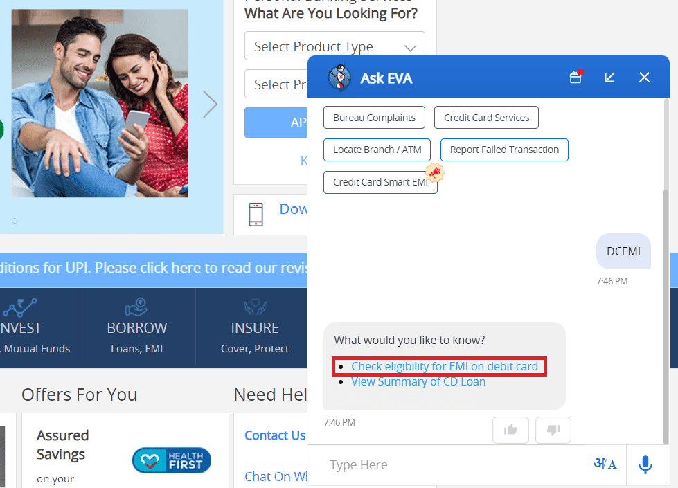 HDFC Debit Card EMI Eligibility Check Process - 68