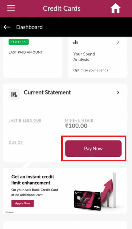 Axis Bank Credit Card Online Payment Guide - 75