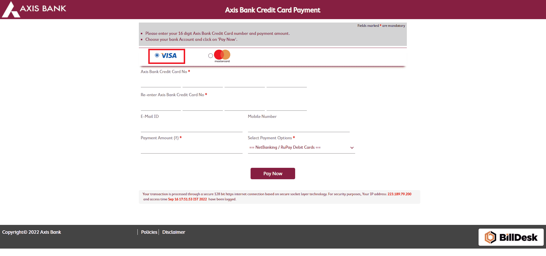 Axis Bank Credit Card Online Payment Guide - 17