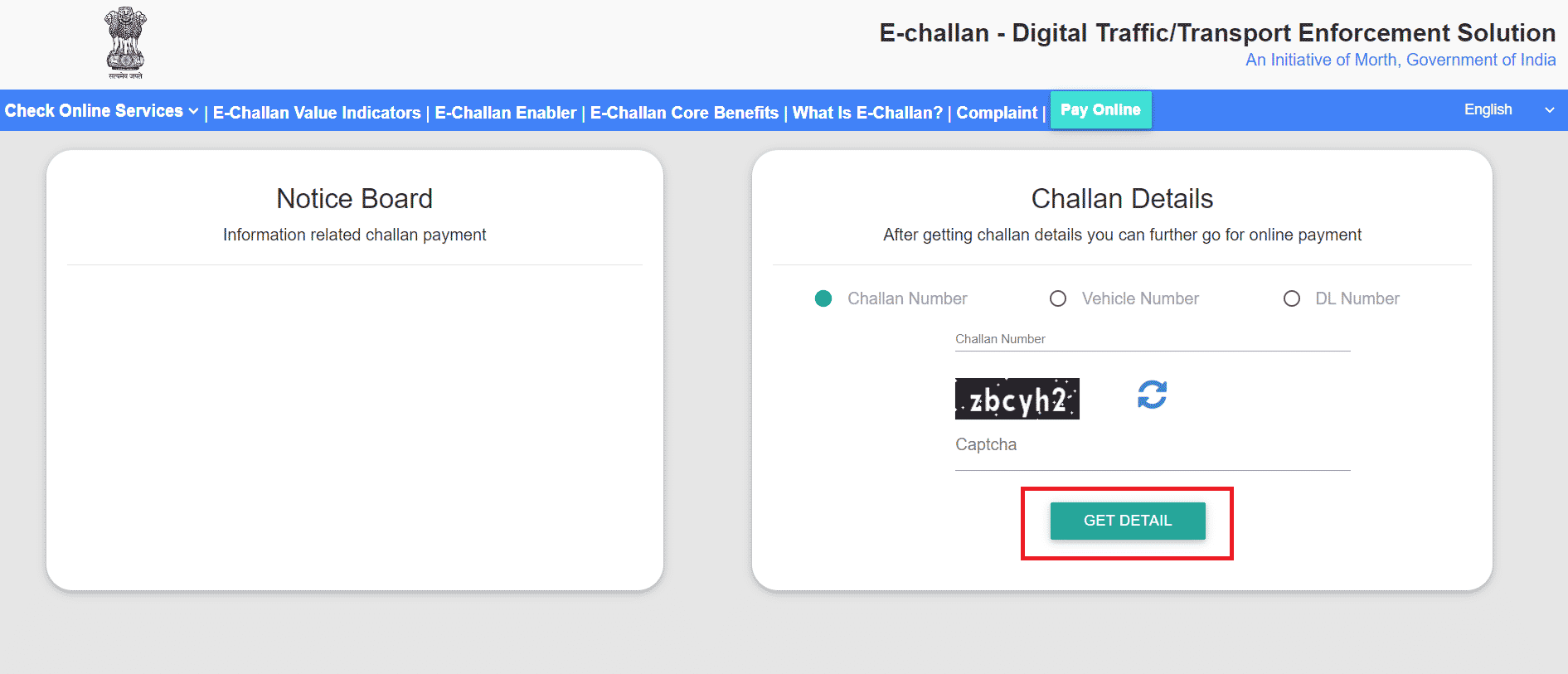 Echallan parivahan gov in Online Payment and Status - 29