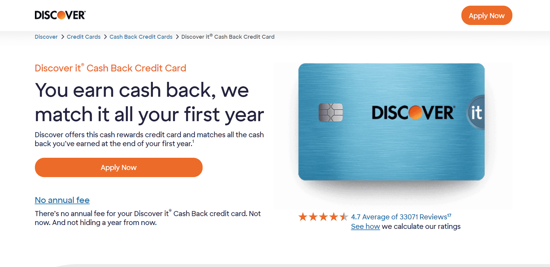 Discover credit card section