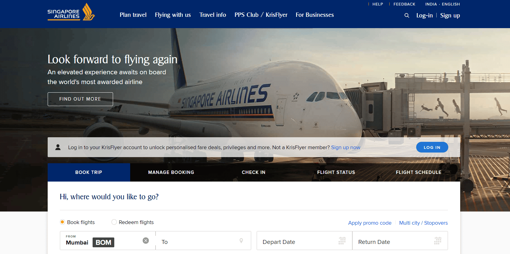 Singapore Airlines website