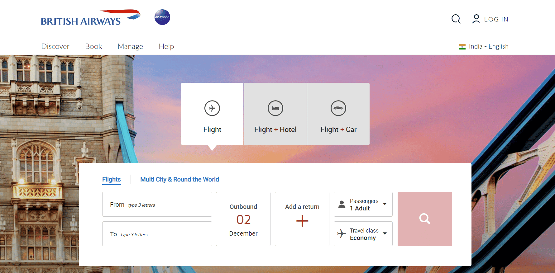 British Airways website