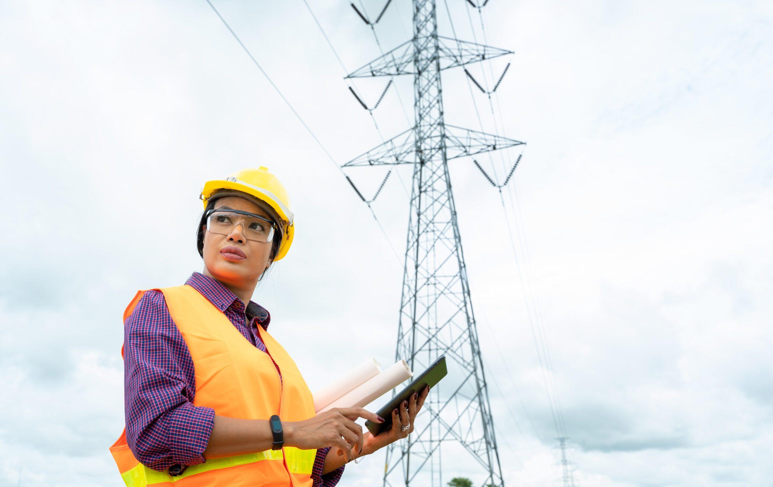 Woman working at a power plant