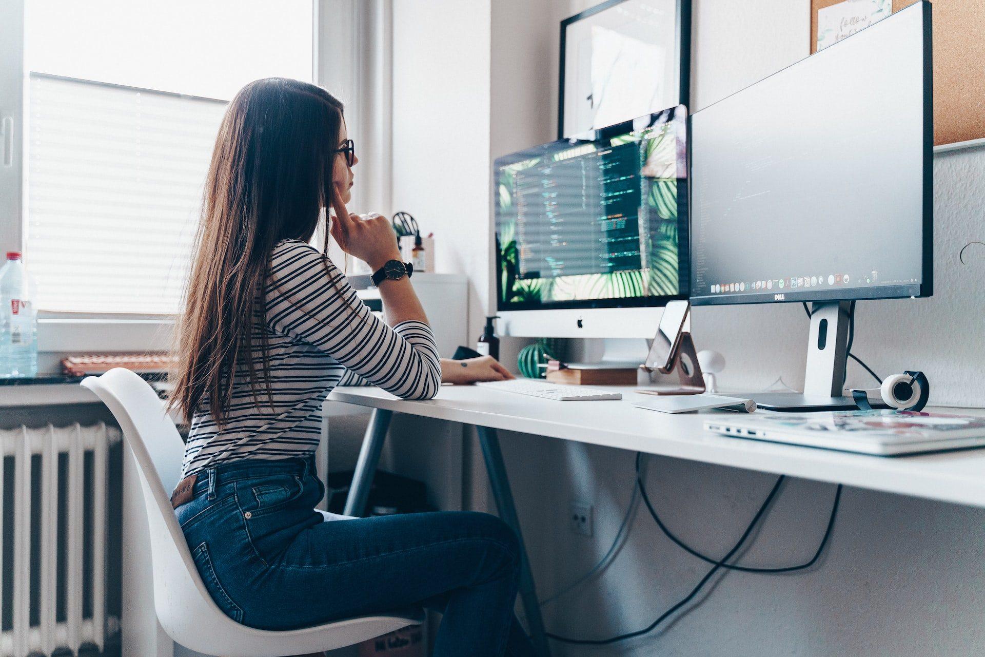 Woman using PC