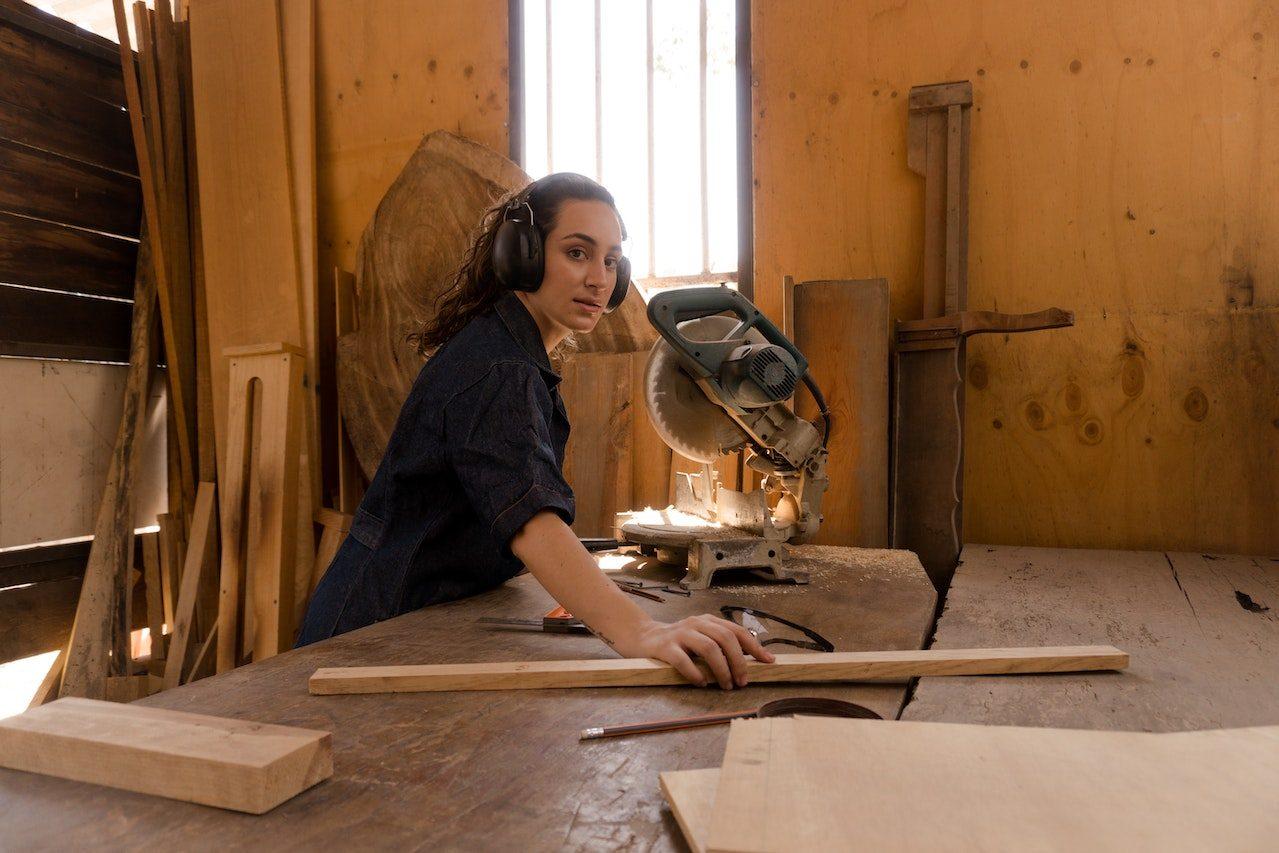 Woman working on wood | Best Trade Jobs for Women