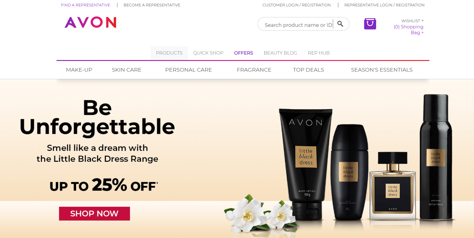 Avon website