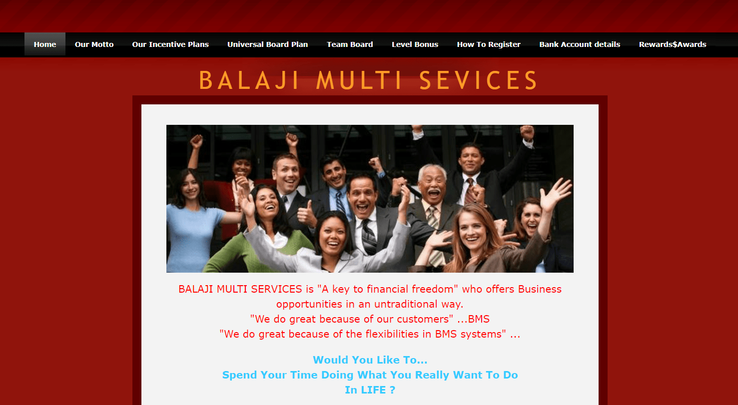 Balaji Multi Services website