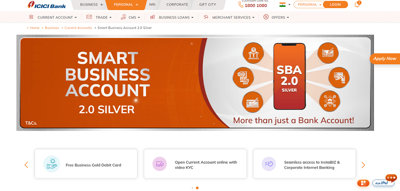 ICICI Bank Smart Business 2.0 Silver Current Account