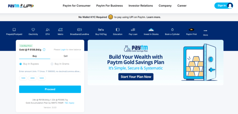 Paytm gold