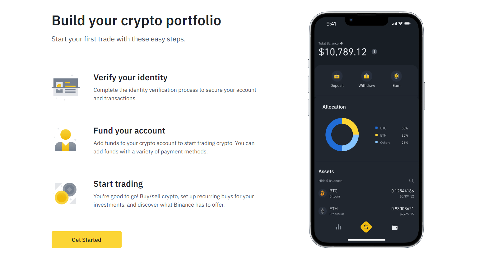 Crypto portfolio section