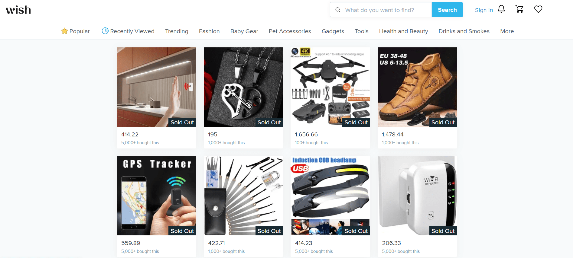 Wish website
