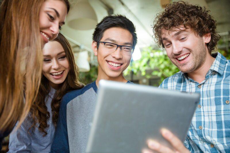 Group of people laughing