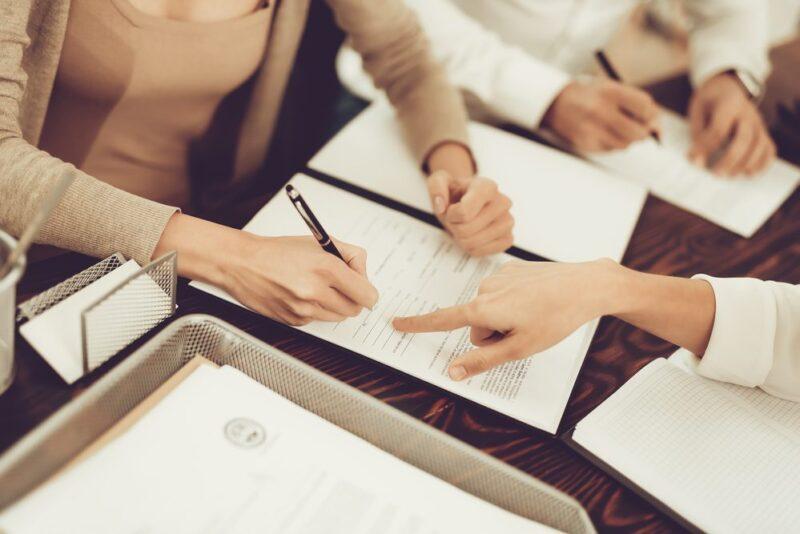 Person signing a document