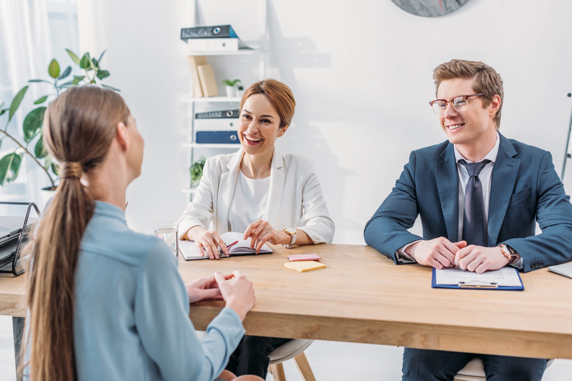 Recruiters talking to an student