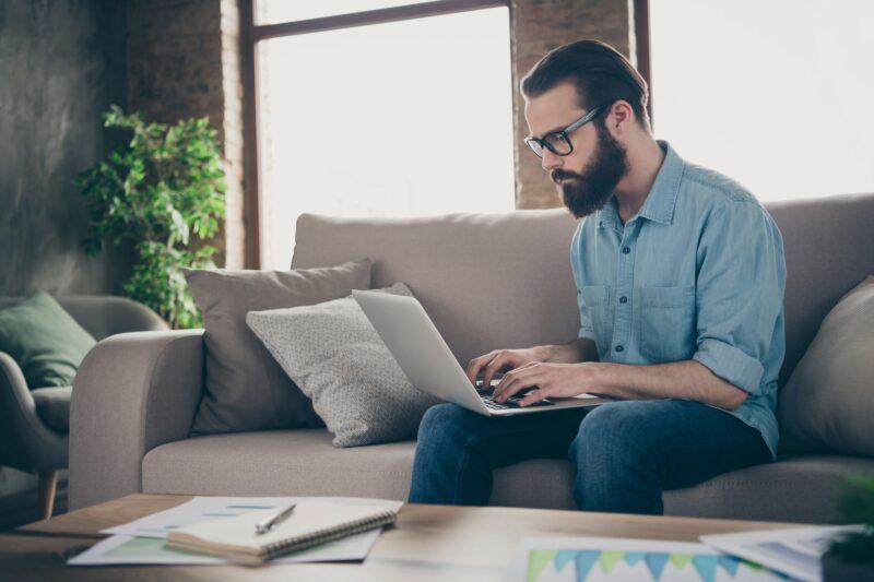 Man using laptop