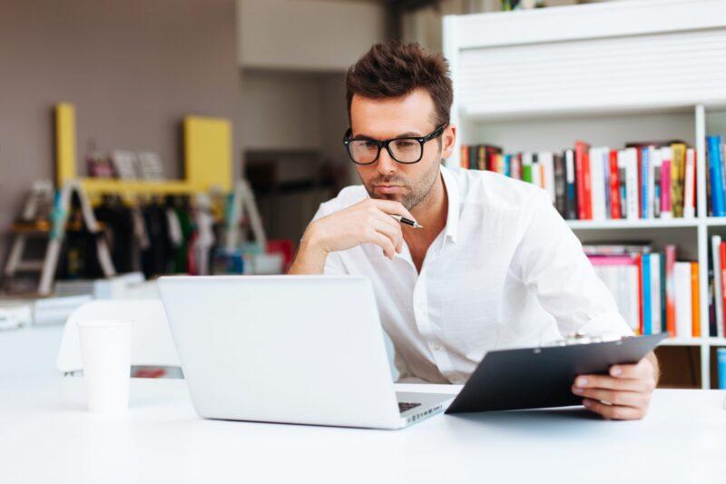 Man working on laptop