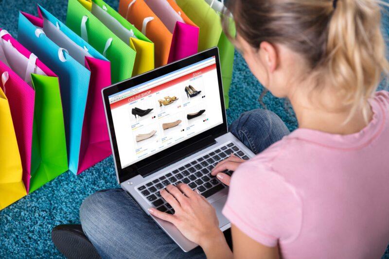 Woman shopping online