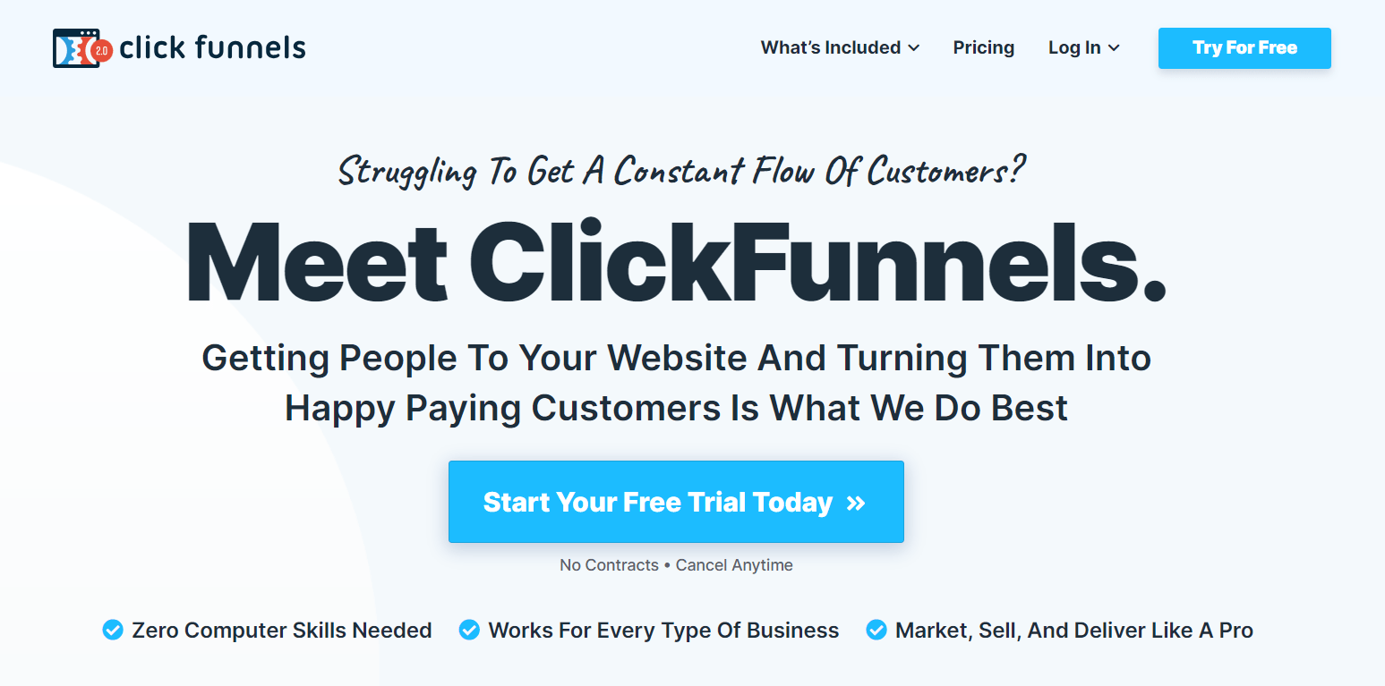 ClickFunnels Website | 22 Best Affiliate Marketing Websites to Maximize Your Passive Income