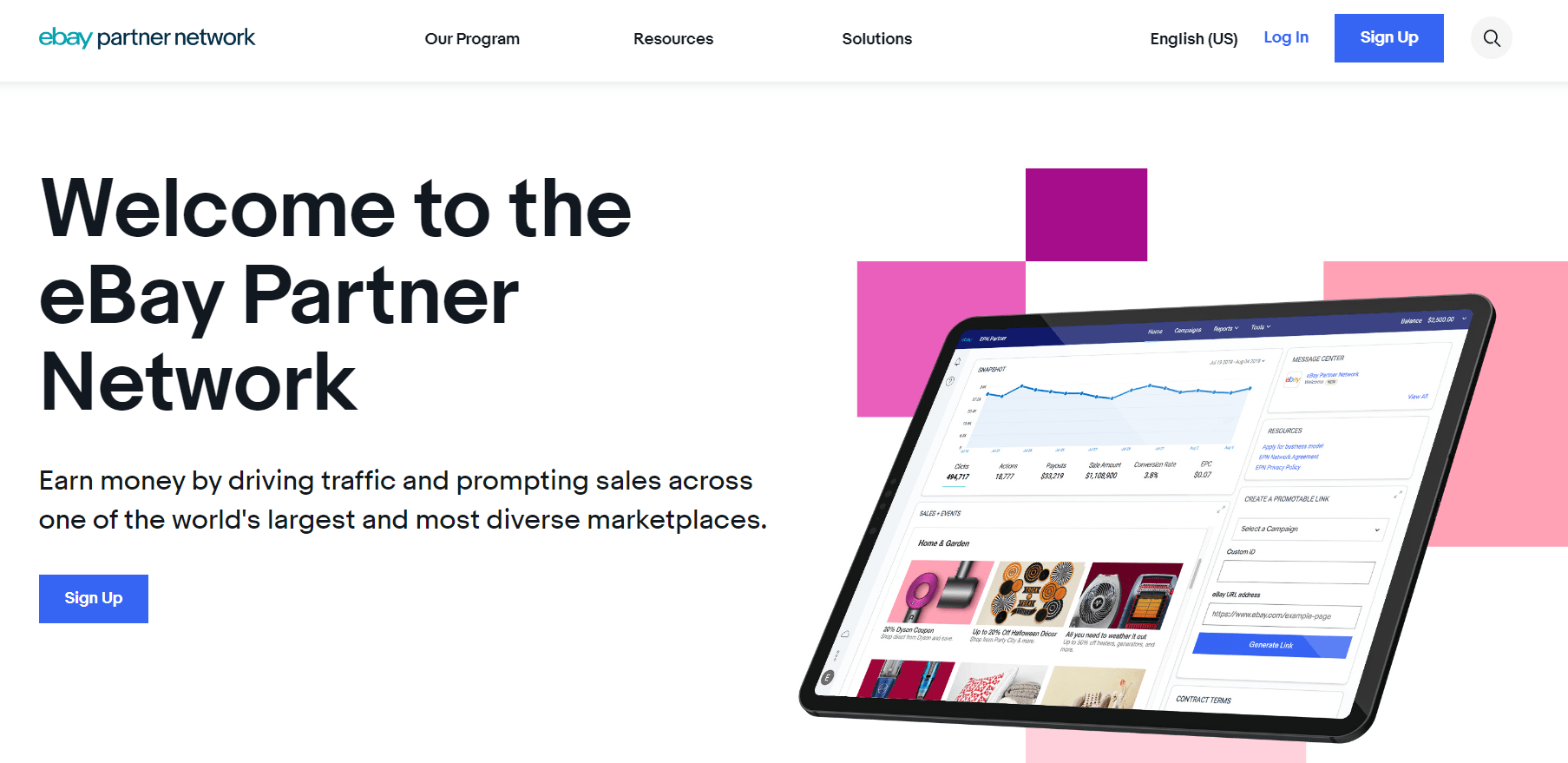 eBay Partner Network Website