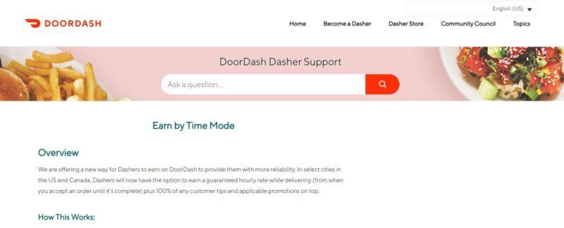 DoorDash Earn by Time